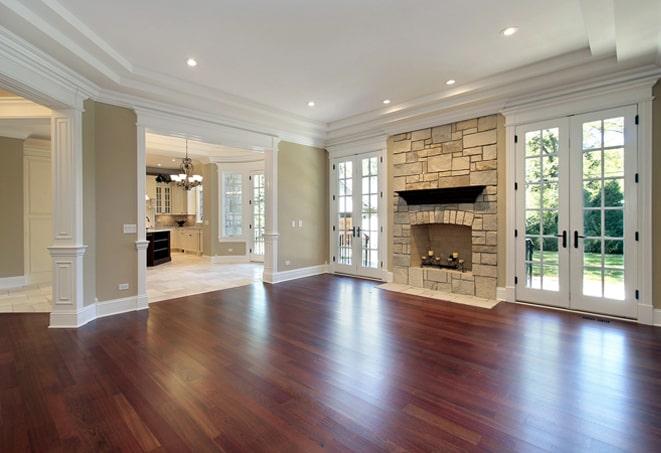 newly installed oak wood flooring in a living room